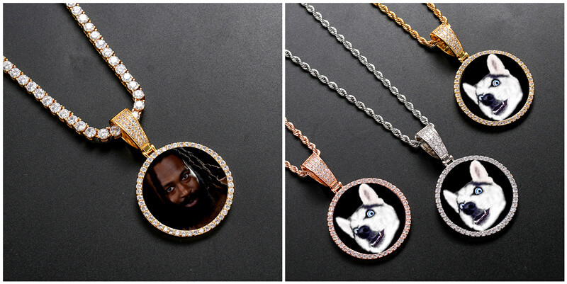 hip hop necklace pendants diy photo jewelry wholesale gold plated photo necklace mens personalized two photo necklaces gold photo pendants